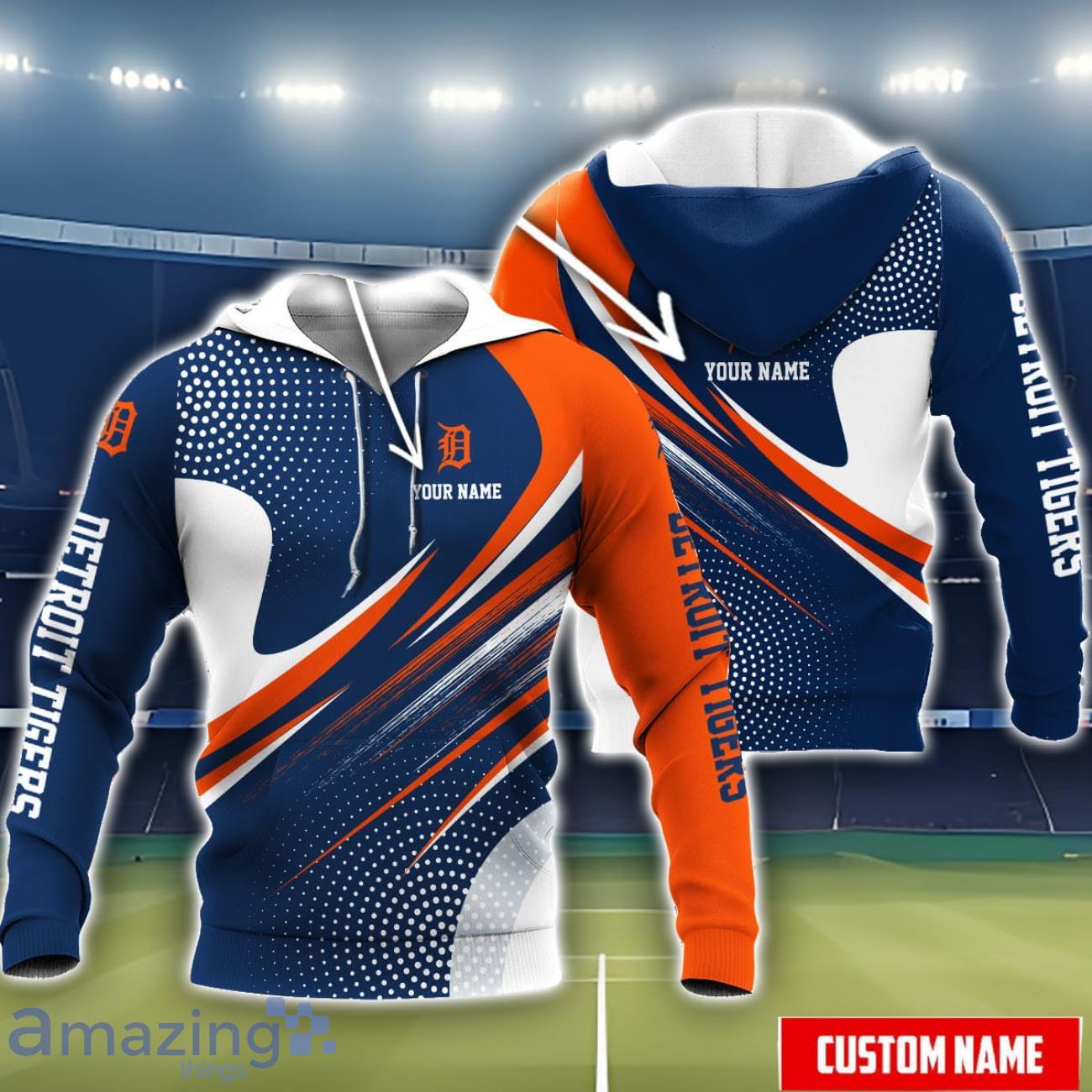 Detroit Tigers 3D Hoodie All Over Printed Personalized Name Unisex Men Women Hoodie Sport Fans image Detroit Tigers 3D Hoodie All Over Printed Personalized Name Unisex Men Women Hoodie Sport Fans Product Photo 2