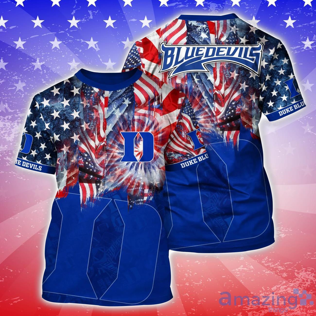 Duke Blue Devils NCAA2 Independence Day Gift Football Team T Shirt image Duke Blue Devils NCAA2 Independence Day Gift Football Team T-Shirt Product Photo 1