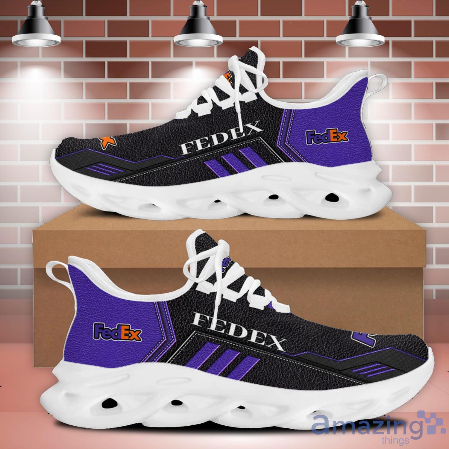 fedex Max Soul Shoes Sport Running Sneakers Nice Gift For Men And Women Purple Striped image fedex Max Soul Shoes Sport Running Sneakers Nice Gift For Men And Women Purple Striped Product Photo 2