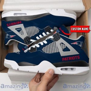 Personalized Name New England Patriots Personalized Air Jordan 4 Shoes Trending Men Women Sneakers Trending Shoes Product Photo 3