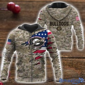 Georgia Bulldogs Custom Name T-Shirt Hoodie Sweatshirt Flag And Camo Pattern Father's Day Gift Perfect Gift For Sport Fans Product Photo 4