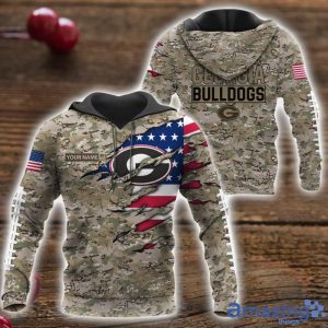 Georgia Bulldogs Custom Name T-Shirt Hoodie Sweatshirt Flag And Camo Pattern Father's Day Gift Perfect Gift For Sport Fans Product Photo 1