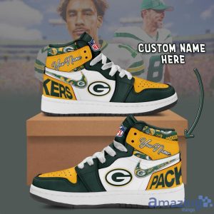 Green Bay Packers Air Jordan Hightop Shoes Custom Name For Fans Limited Shoes Product Photo 2