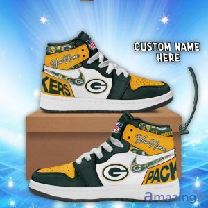 Green Bay Packers Air Jordan Hightop Shoes Custom Name For Fans Limited Shoes Product Photo 1