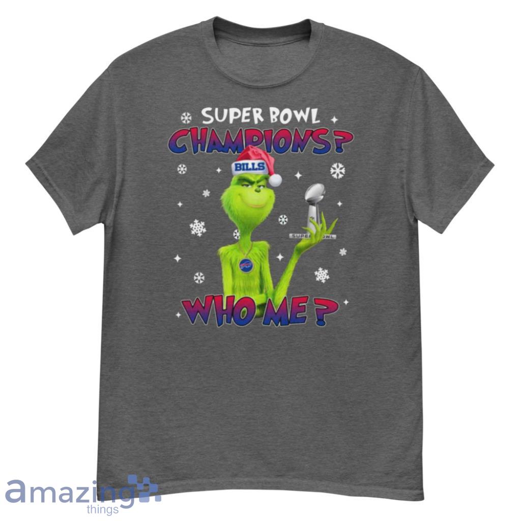 Grinch Who Me Super Bowl Champions Buffalo Bills T Shirt image Grinch Who Me Super Bowl Champions Buffalo Bills T-Shirt Product Photo 2