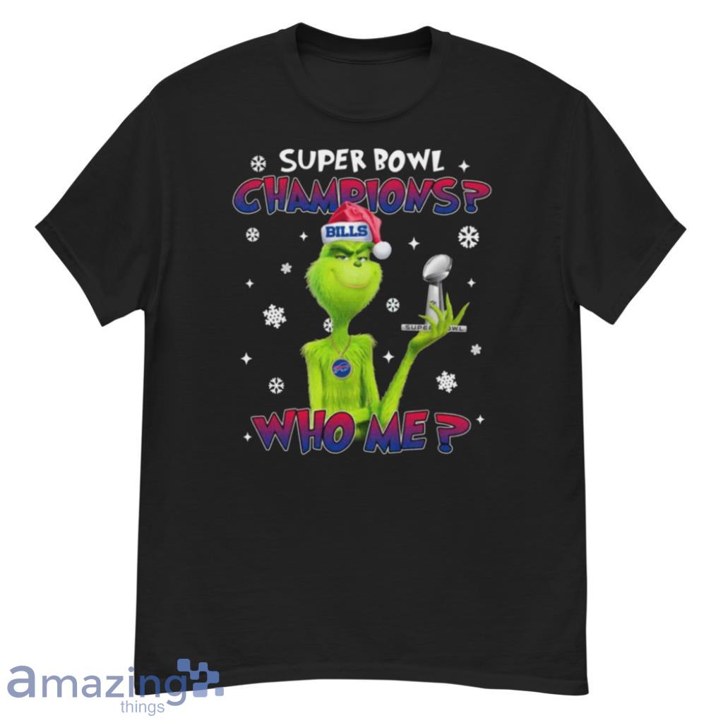 Grinch Who Me Super Bowl Champions Buffalo Bills T Shirt image Grinch Who Me Super Bowl Champions Buffalo Bills T-Shirt Product Photo 3