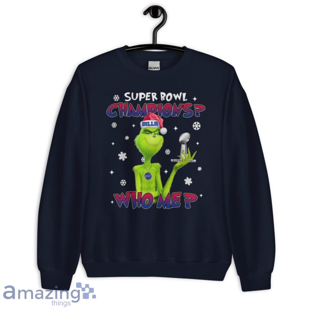 Grinch Who Me Super Bowl Champions Buffalo Bills T Shirt image Grinch Who Me Super Bowl Champions Buffalo Bills T-Shirt Product Photo 6