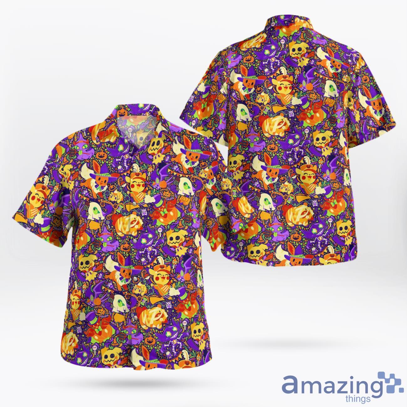 Halloween Pokemon Hawaiian Shirt 3D All Over Printed Hawaii Shirt Summer Gift image Halloween Pokemon Hawaiian Shirt 3D All Over Printed Hawaii Shirt Summer Gift Product Photo 1