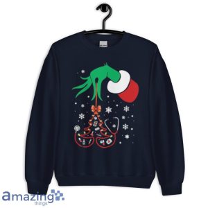 Hand Grinch Holding Tree Nurse Christmas Shirt Product Photo 8