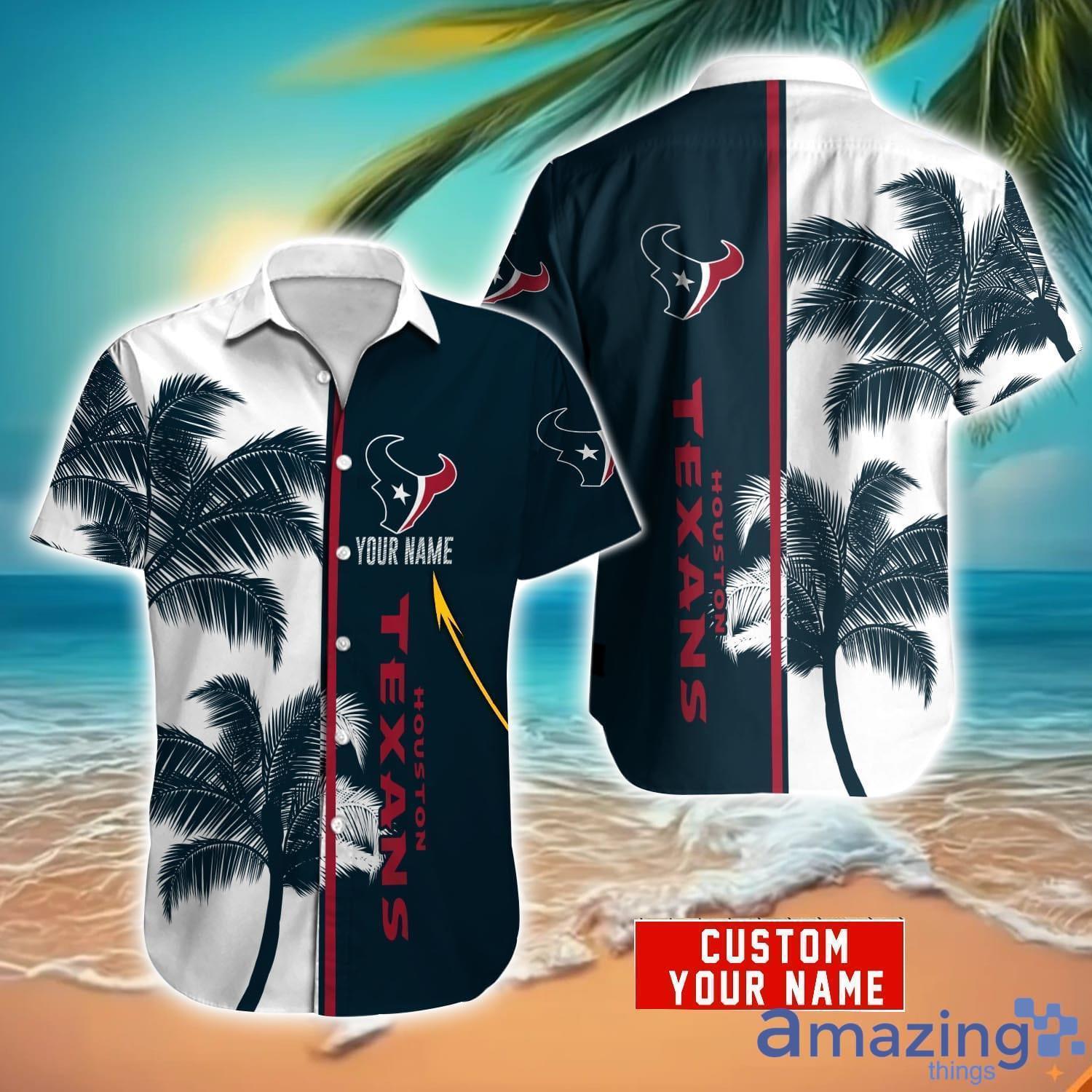 Houston Texans Hawaiian Shirt And Shorts Set Custom Name Summer Vacation Shirt NFL Fans image Houston Texans Hawaiian Shirt And Shorts Set Custom Name Summer Vacation Shirt NFL Fans Product Photo 1