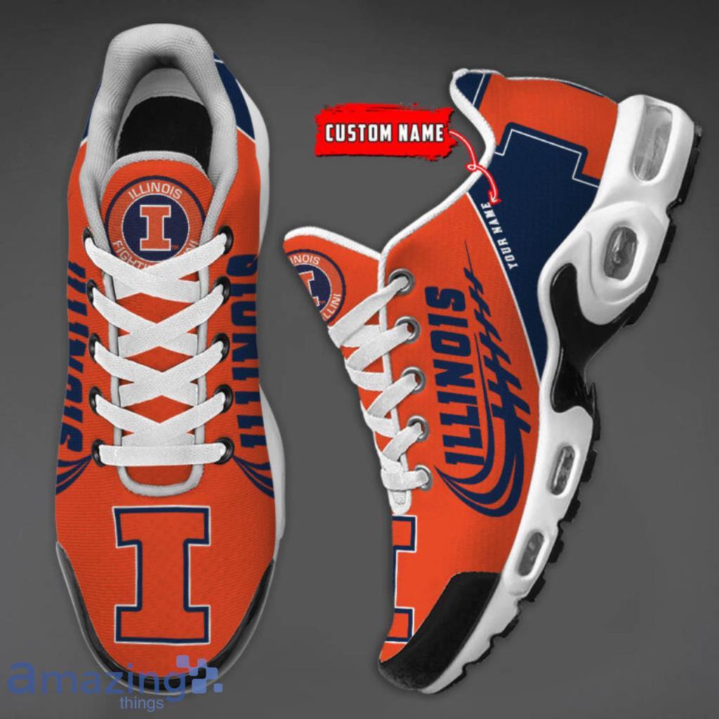Illinois Fighting Illini Custom Name Air Cushion Sports Shoes Upgrade Your New Style image Illinois Fighting Illini Custom Name Air Cushion Sports Shoes Upgrade Your New Style Product Photo 1