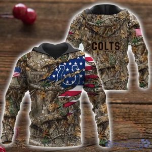Indianapolis Colts 3D Printed T-Shirt Hoodie Sweatshirt Camo Hunting Perfect Gift Custom Name For Fans Product Photo 1