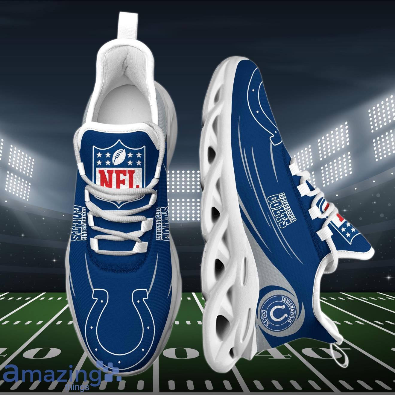 Indianapolis Colts NFL Max Soul Shoes Limited Edition Comfort Sneakers for Fans image Indianapolis Colts NFL Max Soul Shoes Limited Edition Comfort Sneakers for Fans Product Photo 2