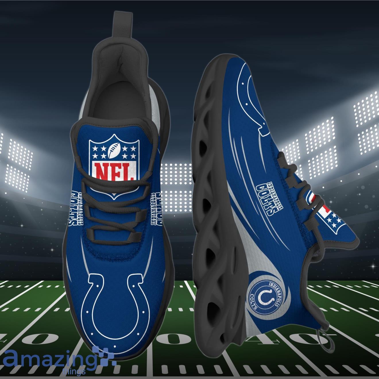 Indianapolis Colts NFL Max Soul Shoes Limited Edition Comfort Sneakers for Fans image Indianapolis Colts NFL Max Soul Shoes Limited Edition Comfort Sneakers for Fans Product Photo 1