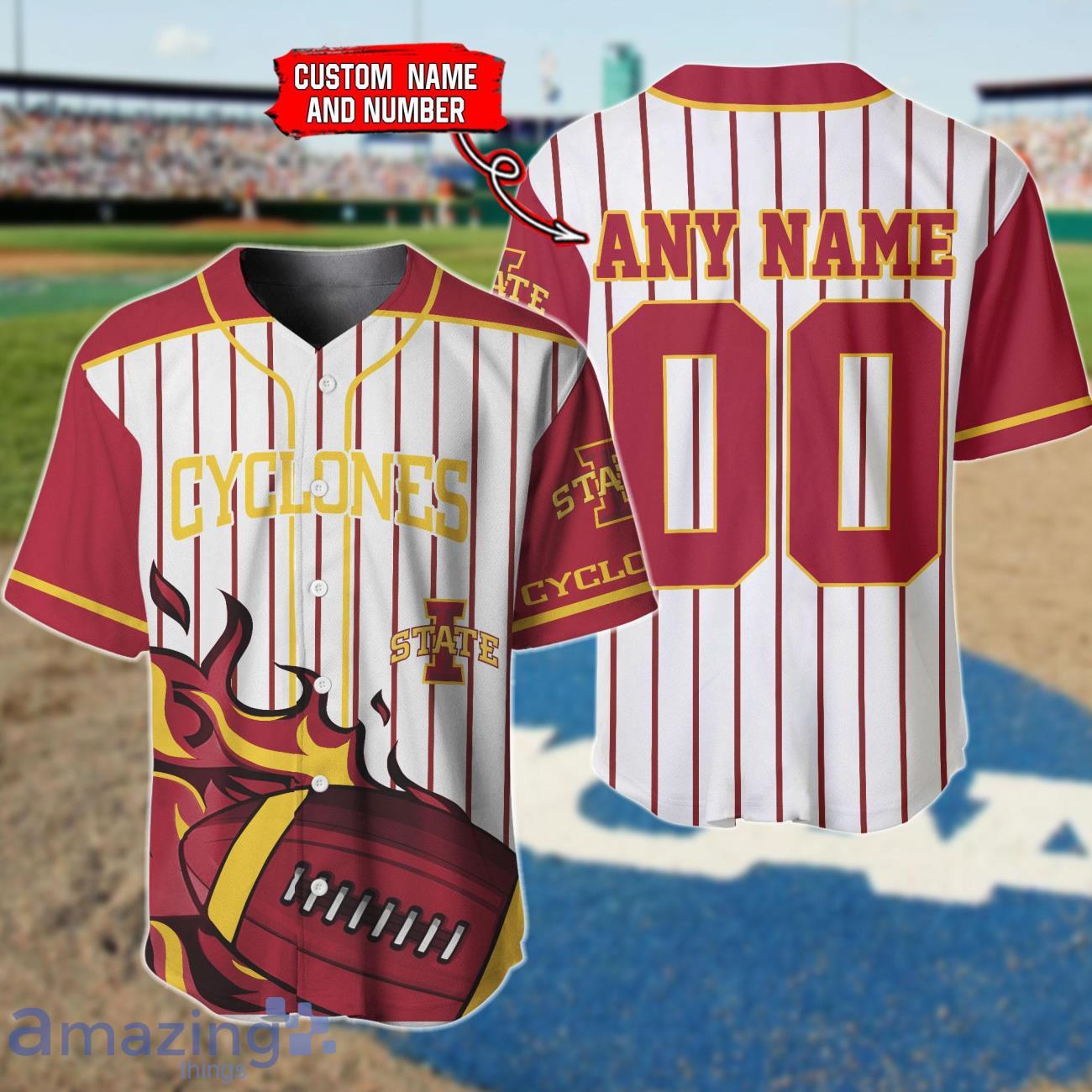 Iowa State Cyclones Custom Name And Number Baseball Jersey Shirt NCAA Fans Gift image Iowa State Cyclones Custom Name And Number Baseball Jersey Shirt NCAA Fans Gift Product Photo 1