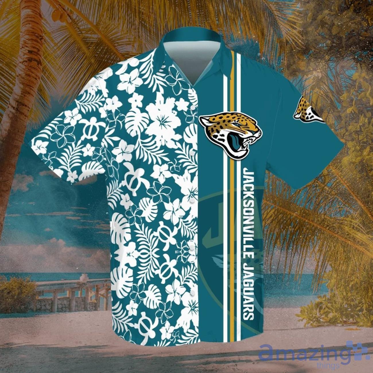 Jacksonville Jaguars Aloha Beach Gift 3D Hawaiian Shirt Football Team Beach Shirts image Jacksonville Jaguars Aloha Beach Gift 3D Hawaiian Shirt Football Team Beach Shirts Product Photo 1