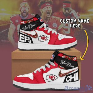 Kansas City Chiefs Air Jordan Hightop Shoes Custom Name For Fans Limited Shoes Product Photo 2