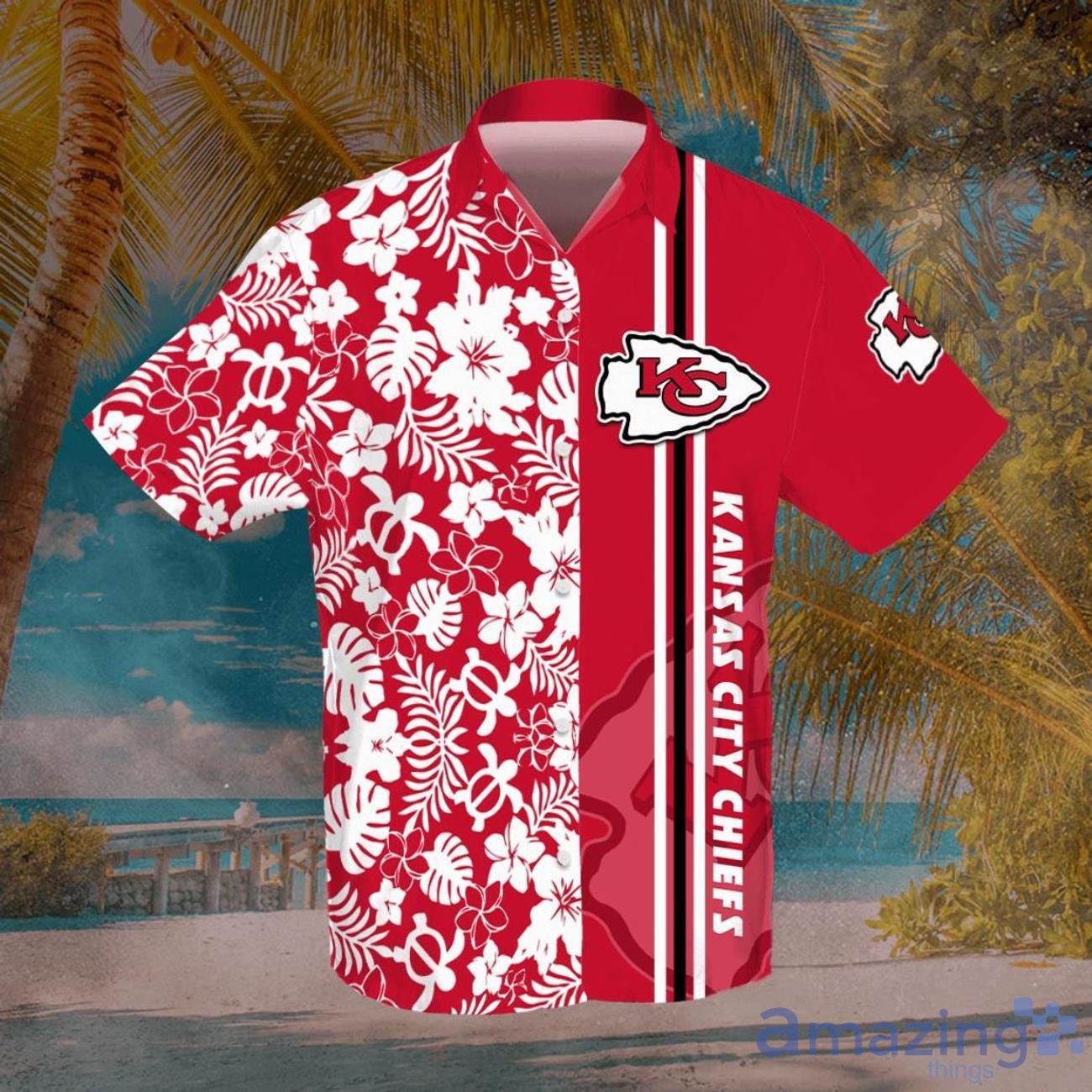 Kansas City Chiefs Aloha Beach Gift 3D Hawaiian Shir Football Team Beach Shirts image Kansas City Chiefs Aloha Beach Gift 3D Hawaiian Shir Football Team Beach Shirts Product Photo 1
