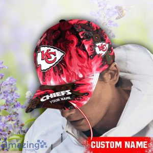 Kansas City Chiefs NFL Fire Pattern 3D Cap Custom Name Special Gift For Fans Product Photo 2