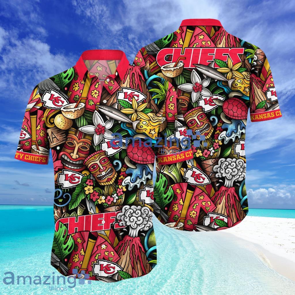 Kansas City Chiefs NFL Flower Tiki Aloha tropical Hawaii Shirt Style Hot Trending Summer Gifts For Picnics image Kansas City Chiefs NFL Flower Tiki Aloha tropical Hawaii Shirt Style Hot Trending Summer Gifts For Picnics Product Photo 1