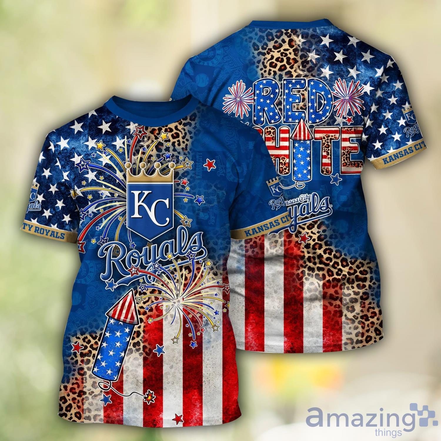 Kansas City Royals MLB Independence Day 3D T Shirts image Kansas City Royals MLB Independence Day 3D T- Shirts Product Photo 1