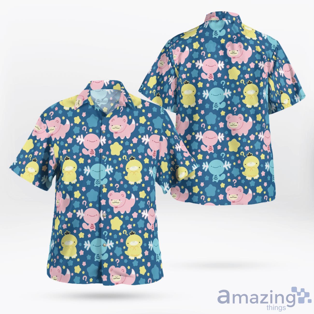 Kota Wooper and Slowpoke Hawaiian Shirt 3D All Over Printed Hawaii Shirt Summer Gift image Kota Wooper and Slowpoke Hawaiian Shirt 3D All Over Printed Hawaii Shirt Summer Gift Product Photo 1
