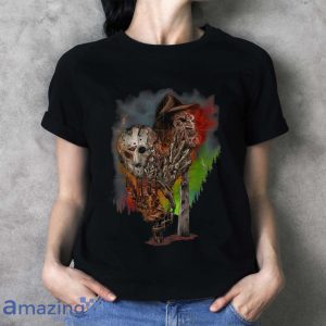 Kru.Eger Voo.Rhees Mashup Mask Halloween Horror Characters T Shirt image Kru.Eger Voo.Rhees Mashup Mask Halloween Horror Characters T Shirt Product Photo 4