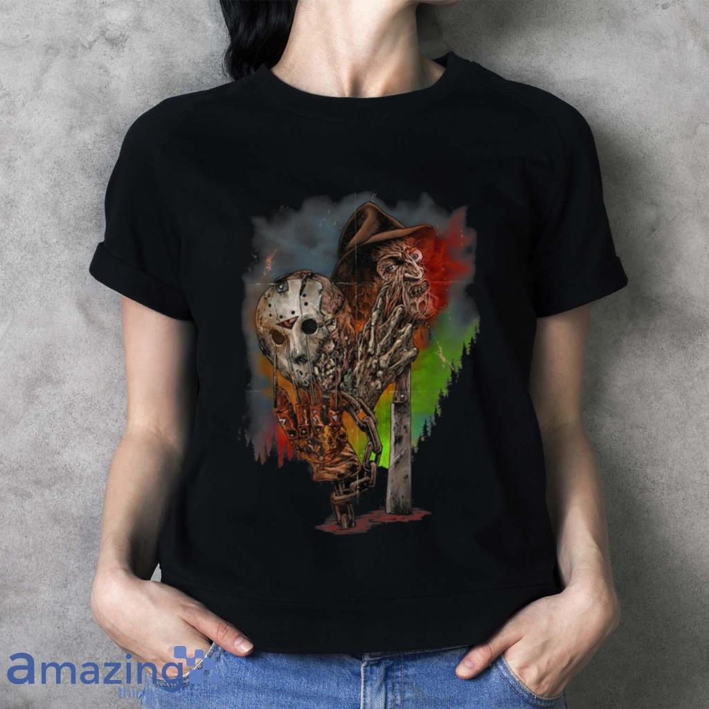 Kru.Eger Voo.Rhees Mashup Mask Halloween Horror Characters T Shirt image Kru.Eger Voo.Rhees Mashup Mask Halloween Horror Characters T Shirt Product Photo 4