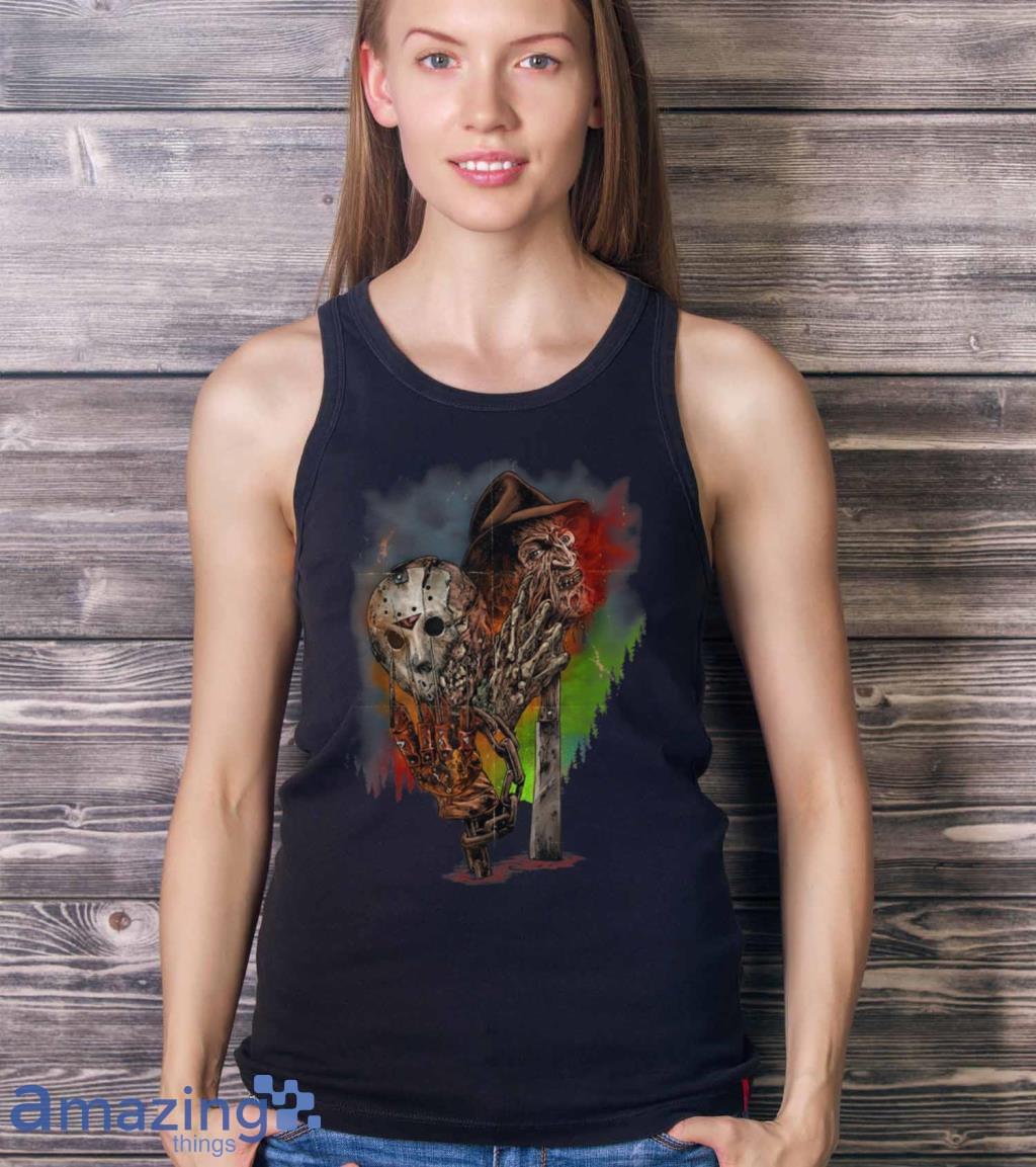 Kru.Eger Voo.Rhees Mashup Mask Halloween Horror Characters T Shirt image Kru.Eger Voo.Rhees Mashup Mask Halloween Horror Characters T Shirt Product Photo 5