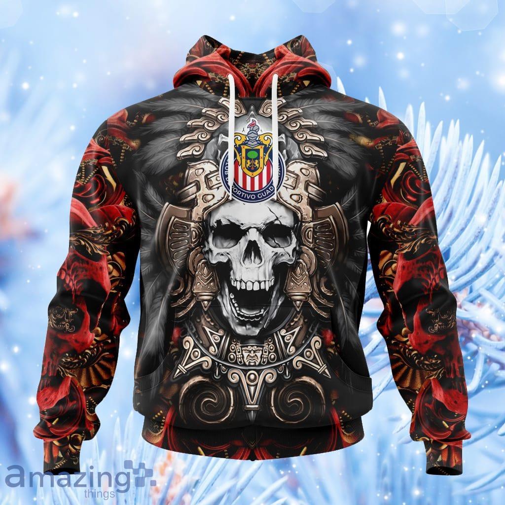 Liga Mx Chivas Guadalajara Special Aztec Skull Design Hoodie 3D All Over Print image Liga Mx Chivas Guadalajara Special Aztec Skull Design Hoodie 3D All Over Print Product Photo 1