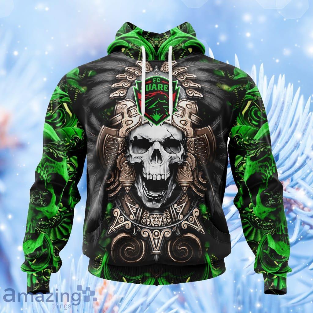 Liga Mx Fc Juarez Aztec Skull Design Hoodie 3D All Over Print image Liga Mx Fc Juarez Aztec Skull Design Hoodie 3D All Over Print Product Photo 1