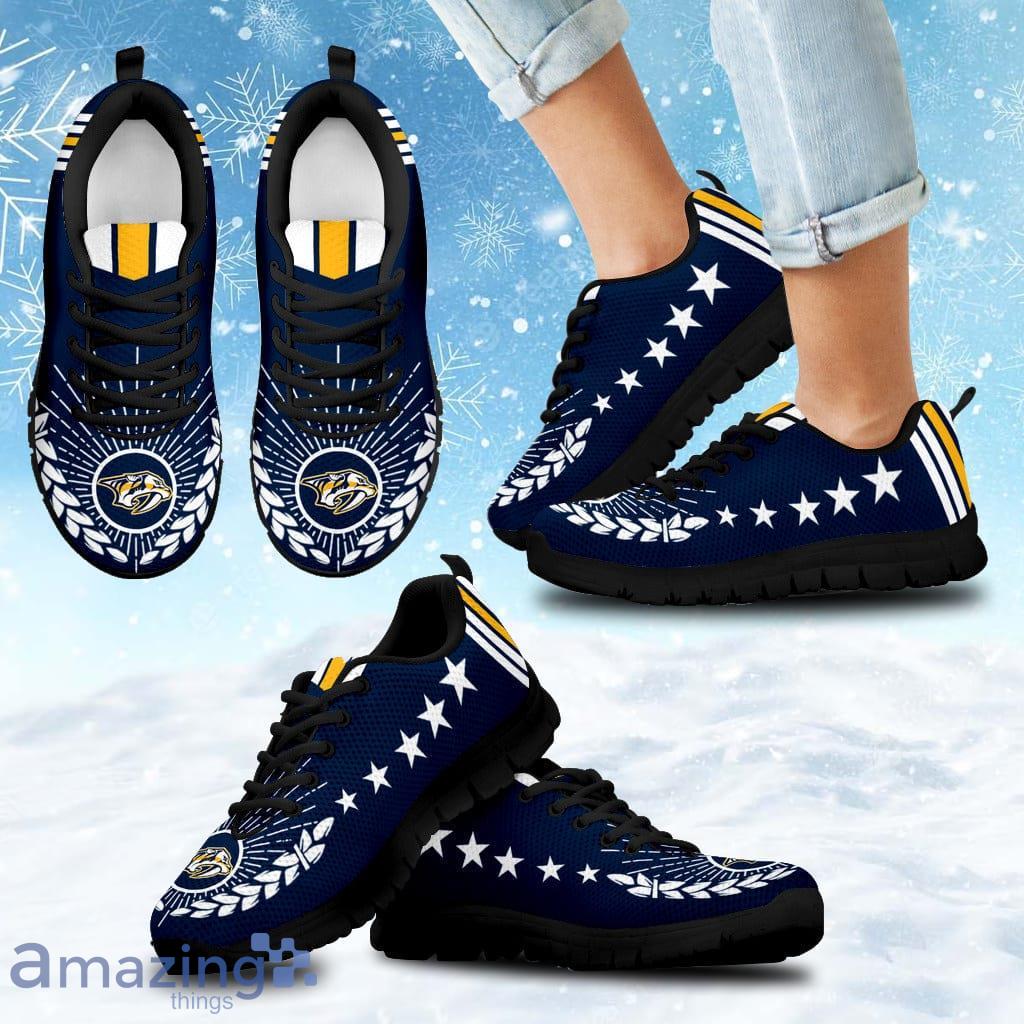 Line Of Stars Victory Nashville Predators Sneakers Shoes Gift For Big Fans image Line Of Stars Victory Nashville Predators Sneakers Shoes Gift For Big Fans Product Photo 1