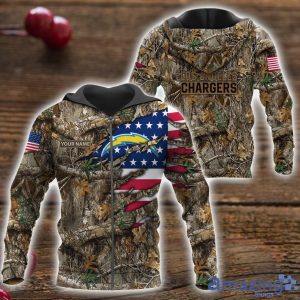 Los Angeles Chargers 3D Printed T-Shirt Hoodie Sweatshirt Camo Hunting Perfect Gift Custom Name For Fans Product Photo 4