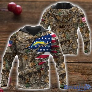 Los Angeles Chargers 3D Printed T-Shirt Hoodie Sweatshirt Camo Hunting Perfect Gift Custom Name For Fans Product Photo 1