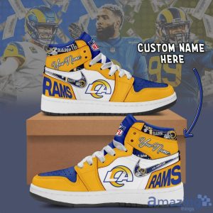 Los Angeles Rams Air Jordan Hightop Shoes Custom Name For Fans Limited Shoes Product Photo 2