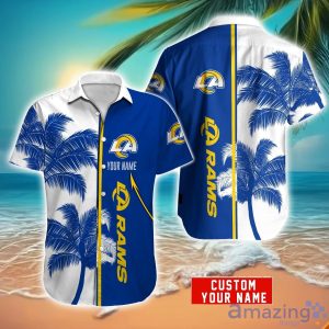 Los Angeles Rams Hawaiian Shirt And Shorts Set Custom Name Summer Vacation Shirt NFL Fans Product Photo 1