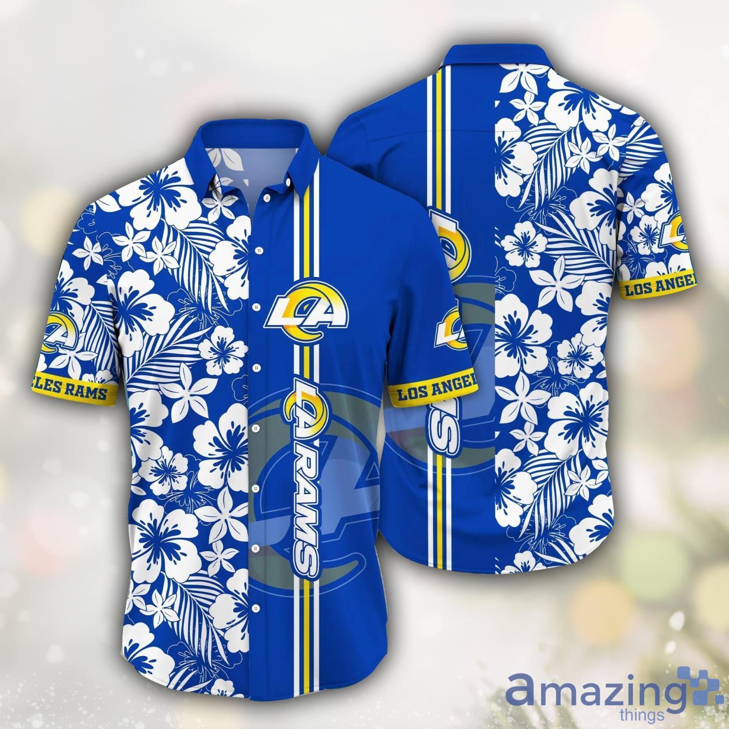 Los Angeles Rams NFL Flower Hawaii Shirt Summer Gift Men And Wwomen Shirts image Los Angeles Rams NFL Flower Hawaii Shirt Summer Gift Men And Wwomen Shirts Product Photo 1