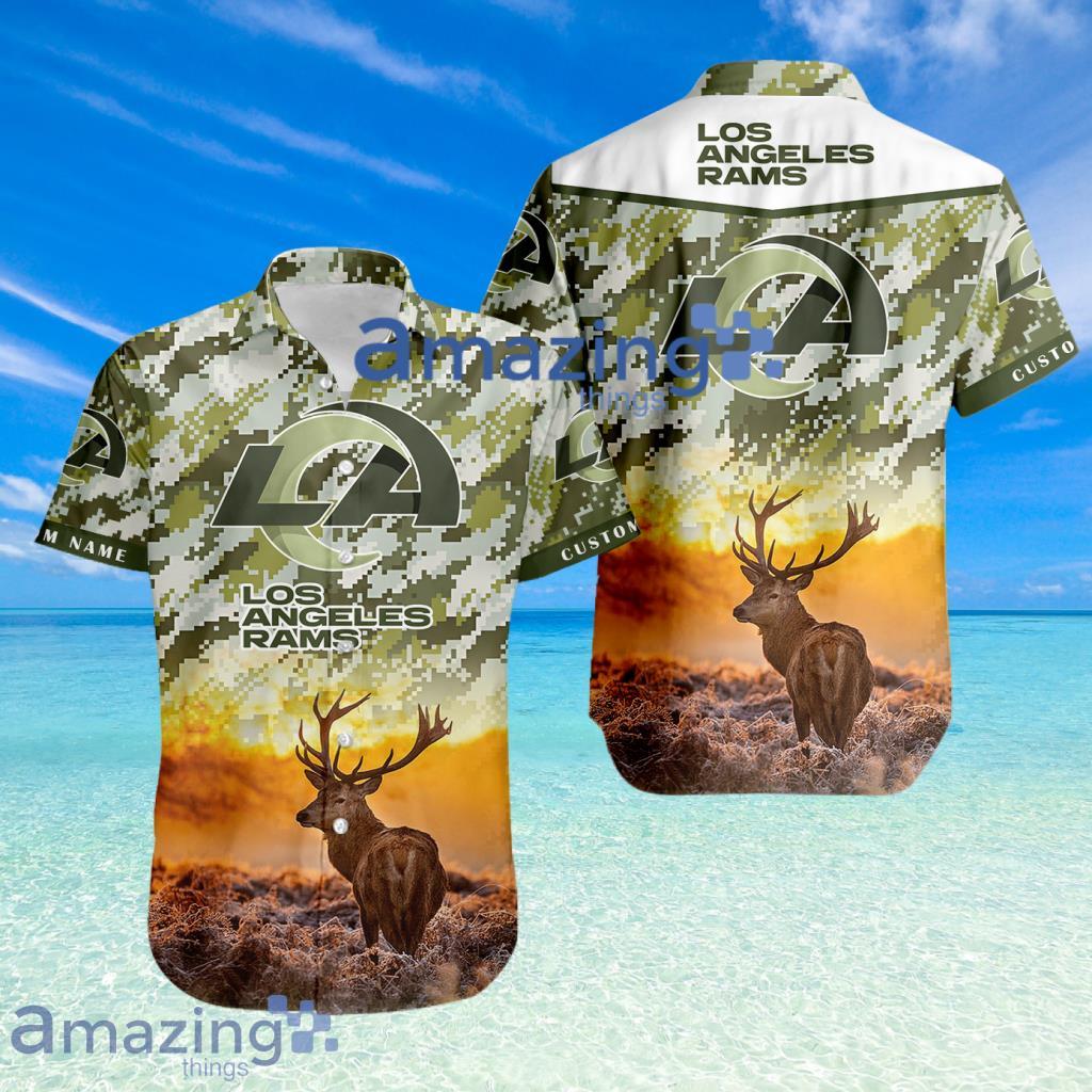 Los Angeles Rams NFL Team Sport Deer Hunting Camouflage Pattern Hawaiian Shirt New Design Product Photo 1