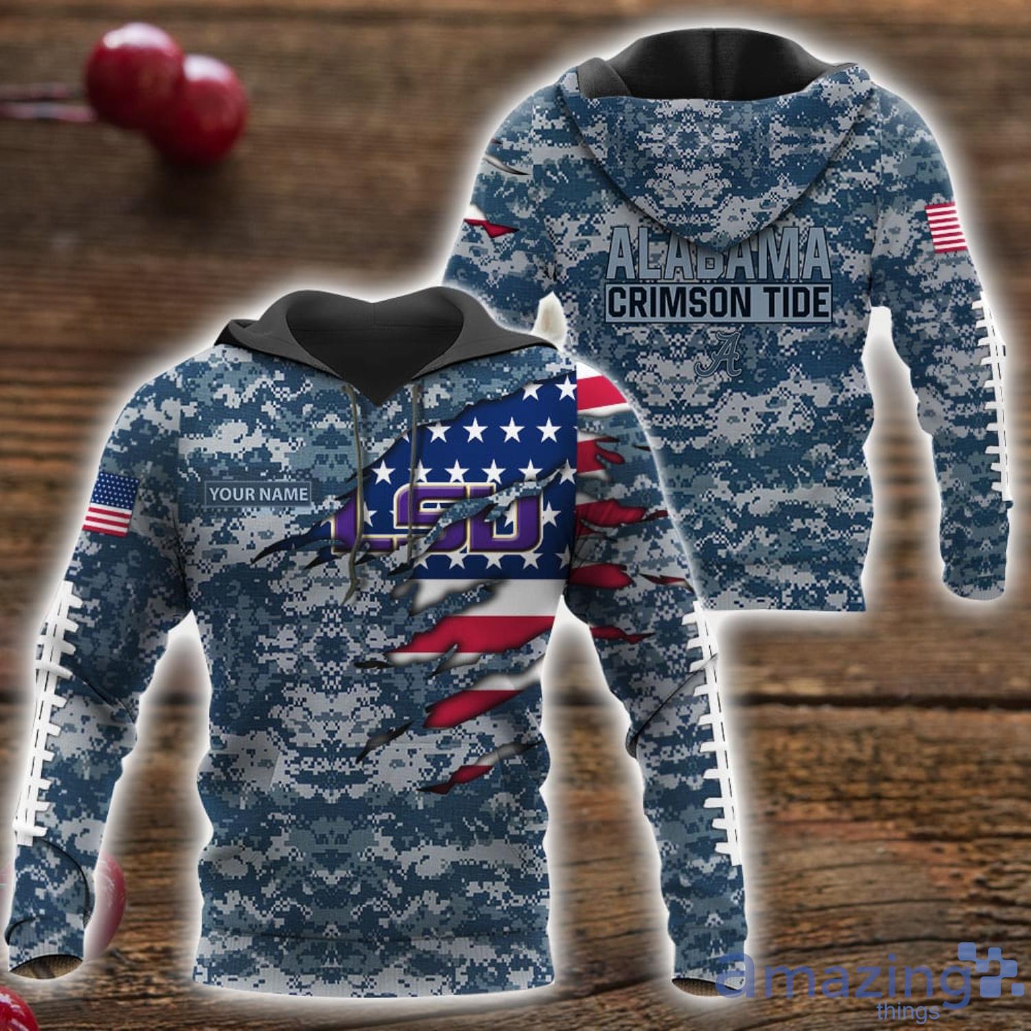 LSU Tigers Custom Name T Shirt Hoodie Sweatshirt Camo US. Navy For men and Women image LSU Tigers-Custom Name T-Shirt Hoodie Sweatshirt Camo US. Navy For men and Women Product Photo 1
