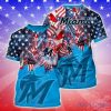 Miami Marlins MLB Independence Day Gift Football Team T-Shirt