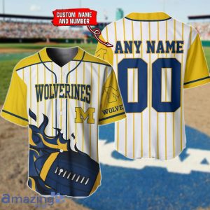 Michigan Wolverines Custom Name And Number Baseball Jersey Shirt NCAA Fans Gift Product Photo 1