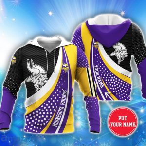 MINNESOTA VIKINGS 3D Hoodie All Over Printed Personalized Name Unisex Men Women Hoodie Sport Fans Product Photo 2