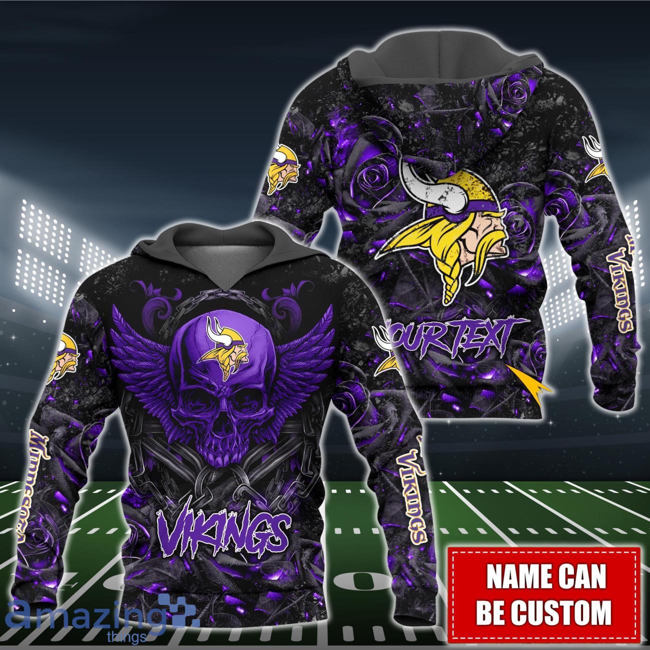 Minnesota Vikings NFL 3D Shirt Hoodie Custom Name For Fans image Minnesota Vikings NFL 3D Shirt Hoodie Custom Name For Fans Product Photo 2