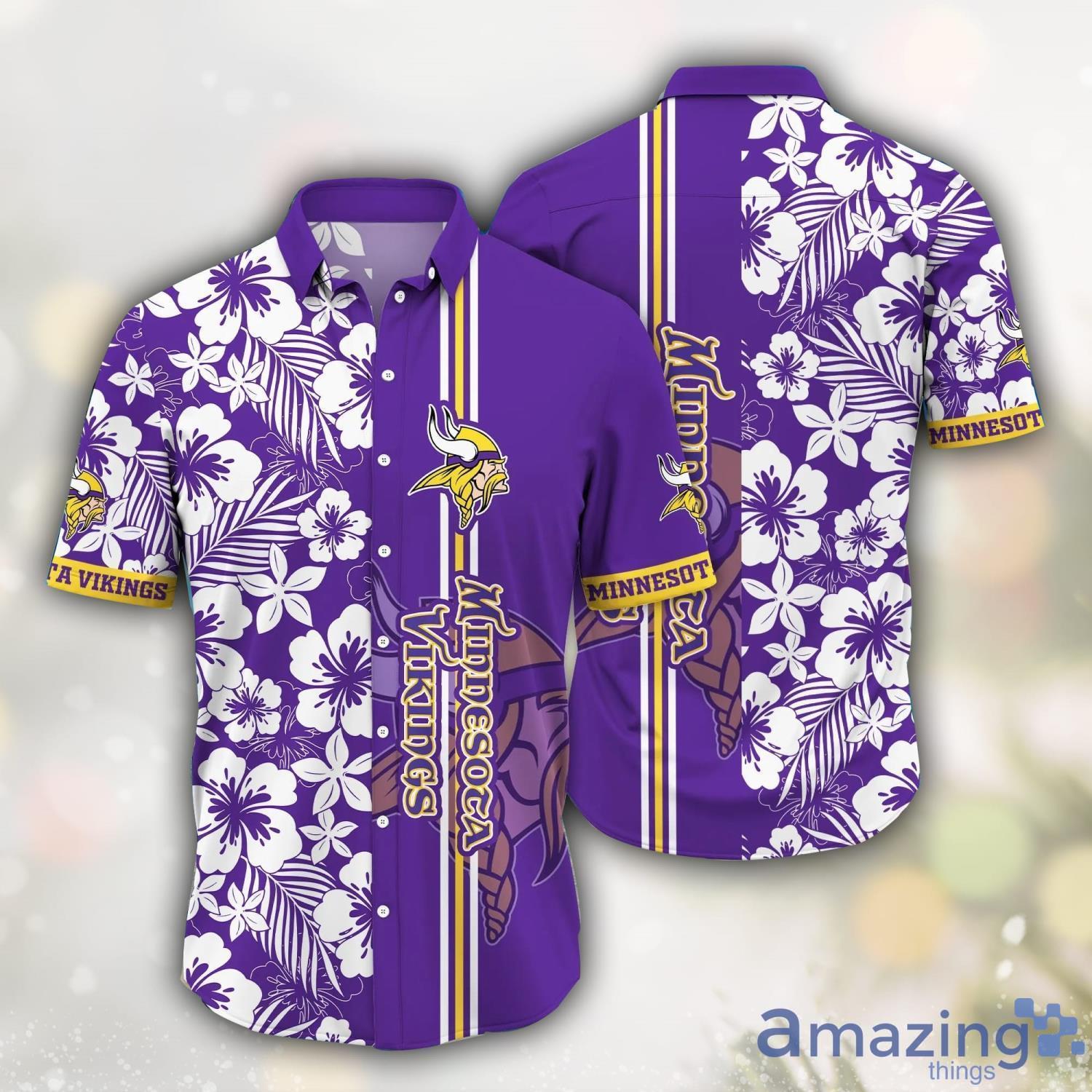 Minnesota Vikings NFL Flower Hawaii Shirt Summer Gift Men And Wwomen Shirts image Minnesota Vikings NFL Flower Hawaii Shirt Summer Gift Men And Wwomen Shirts Product Photo 1