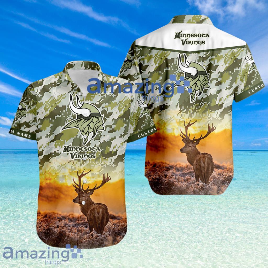 Minnesota Vikings NFL Team Sport Deer Hunting Camouflage Pattern Hawaiian Shirt New Design Product Photo 1
