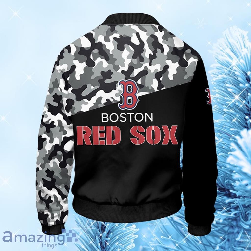 MLB Boston Red Sox Camouflage Black Bomber Jacket Gift For Fans image MLB Boston Red Sox Camouflage Black Bomber Jacket Gift For Fans Product Photo 2