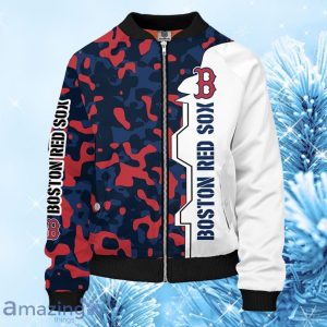 MLB Boston Red Sox Camouflage Red Blue Bomber Jacket Gift For Fans Product Photo 1