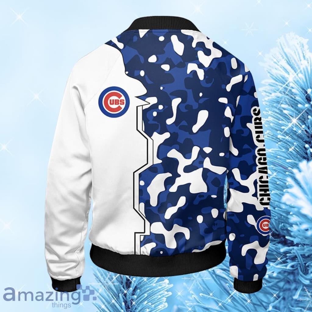MLB Chicago Cubs Camouflage Blue Bomber Jacket Gift For Fans image MLB Chicago Cubs Camouflage Blue Bomber Jacket Gift For Fans Product Photo 2
