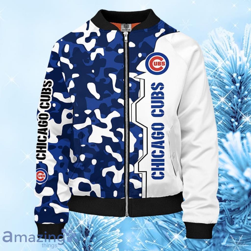MLB Chicago Cubs Camouflage Blue Bomber Jacket Gift For Fans image MLB Chicago Cubs Camouflage Blue Bomber Jacket Gift For Fans Product Photo 1