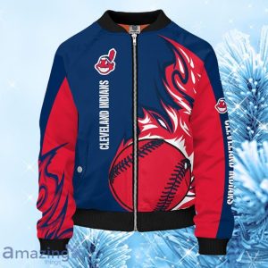 MLB Cleveland Indians Red Blue Bomber Jacket Gift For Fans Product Photo 1